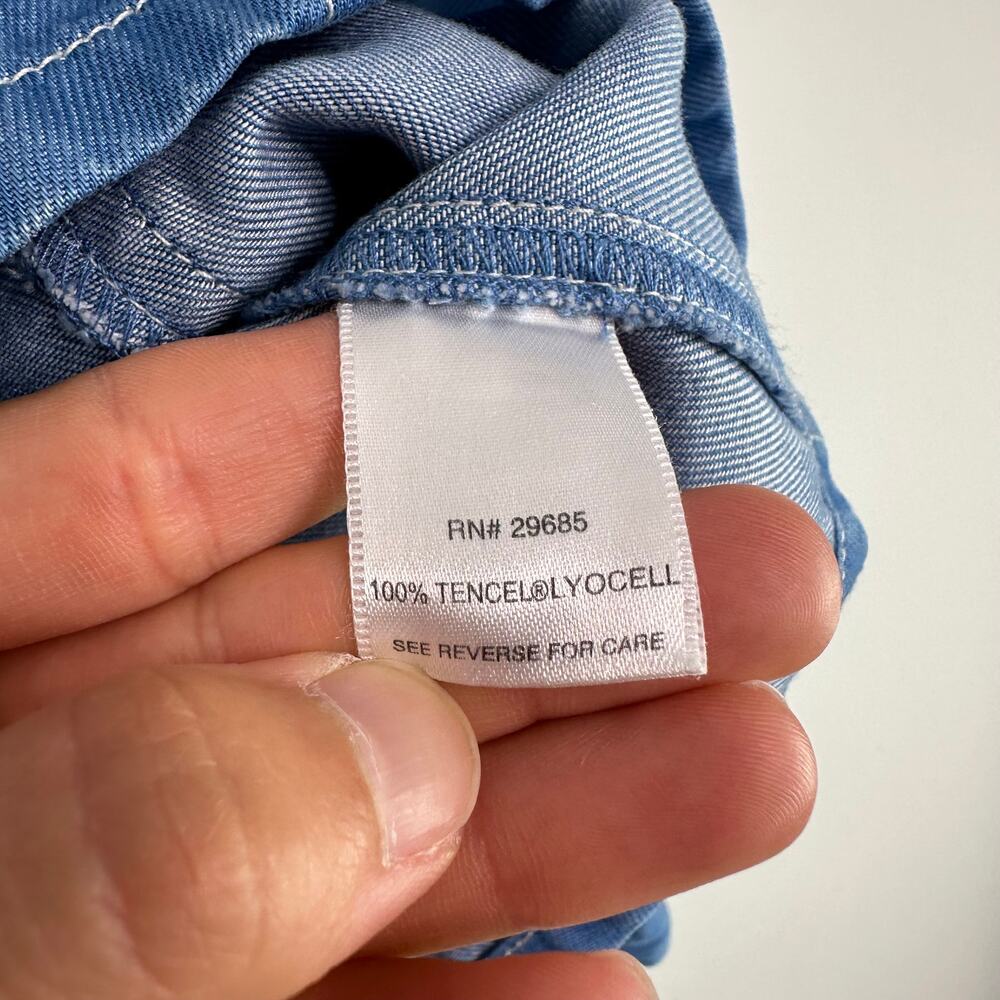 Pendleton Petites Chambray Button Front Blouse - image 8